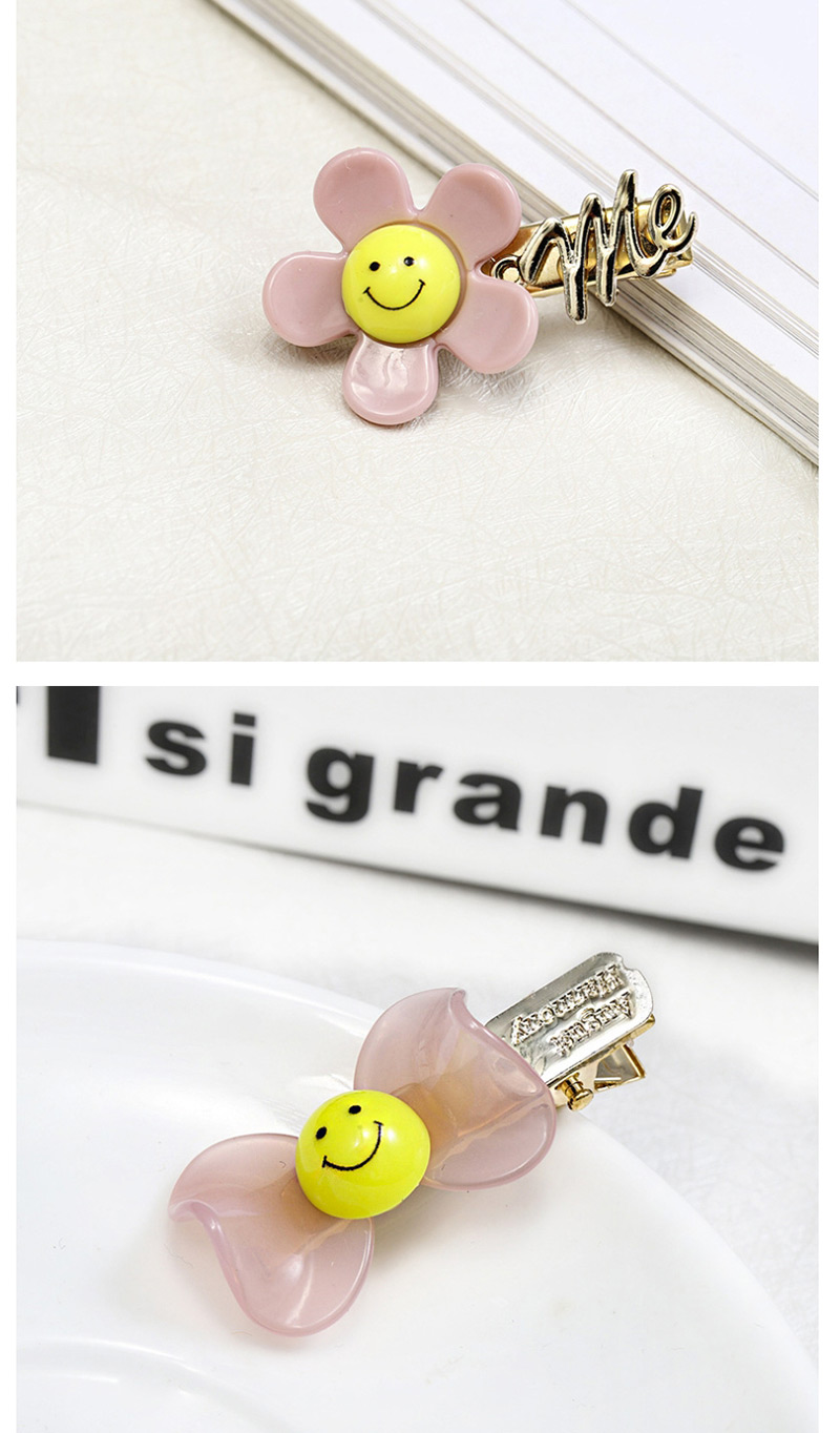 Fashion Pink Sun Flower Duckbill Clip Acrylic Hairpin,Hairpins