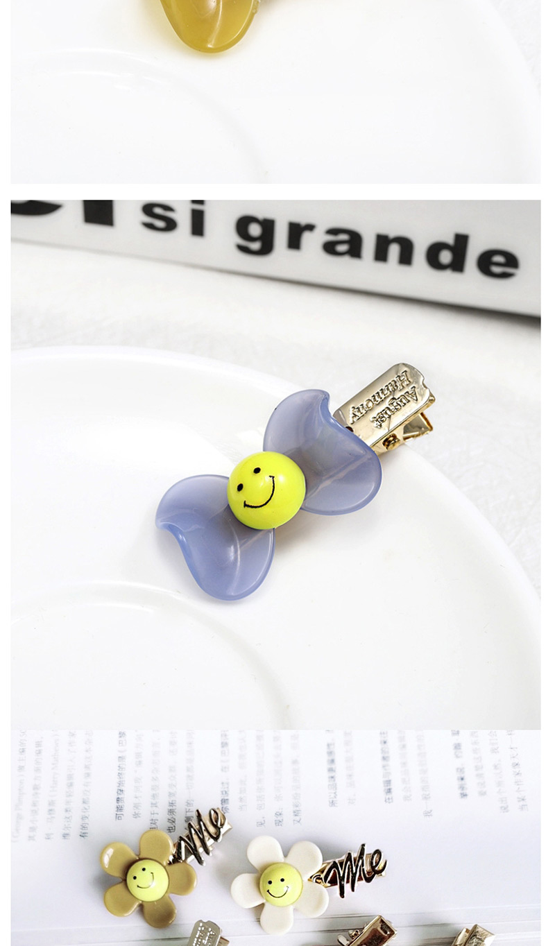 Fashion Blue Bow Tie Smiley Duckbill Clip Acrylic Hairpin,Hairpins