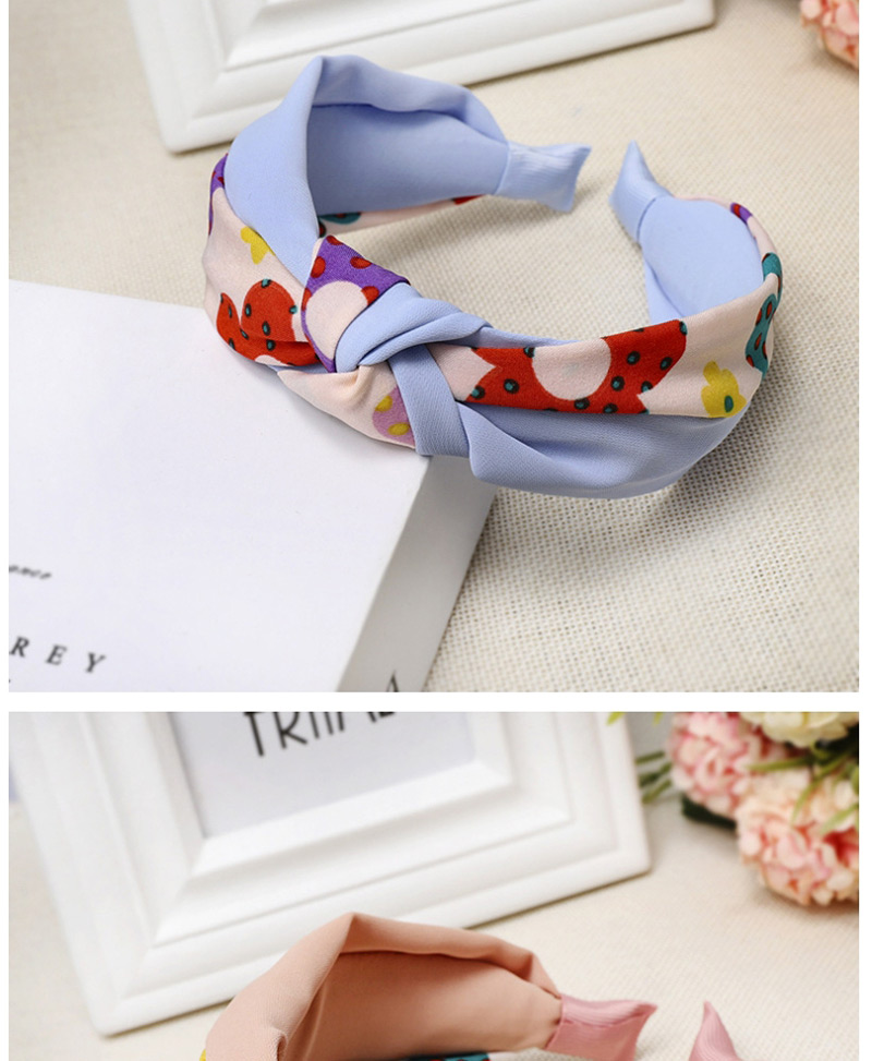 Fashion Beige + Printed Color Matching Knotted Headband Printed Color Matching Fabric Headband,Head Band