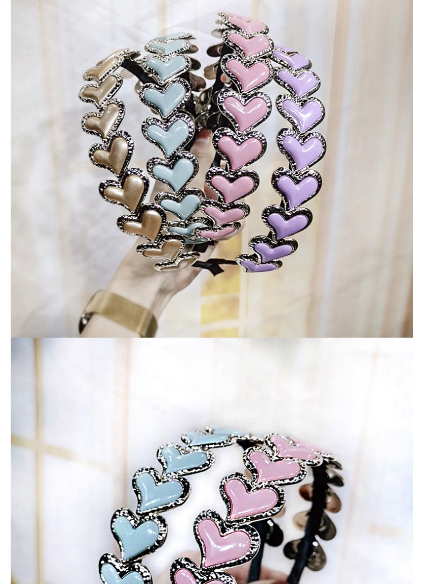 Fashion Pink Heart Ring Card Issuing Love Acrylic Alloy Headband,Head Band