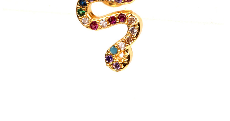 Fashion Gold Micro-inlaid Zircon Snake Earrings,Earrings