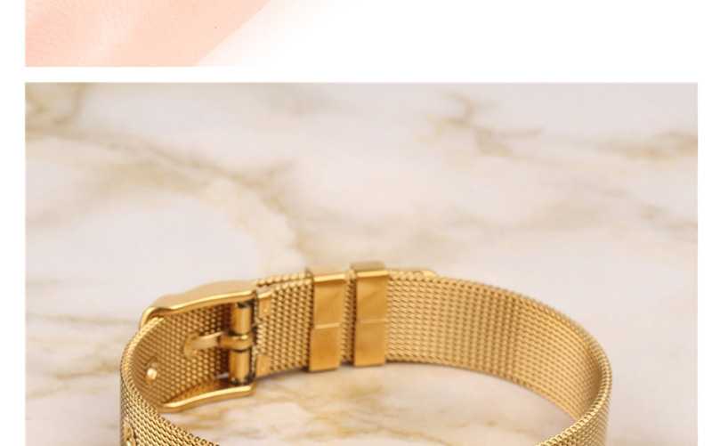 Fashion Gold Lip Stainless Steel Mesh Strap Bracelet,Bracelets