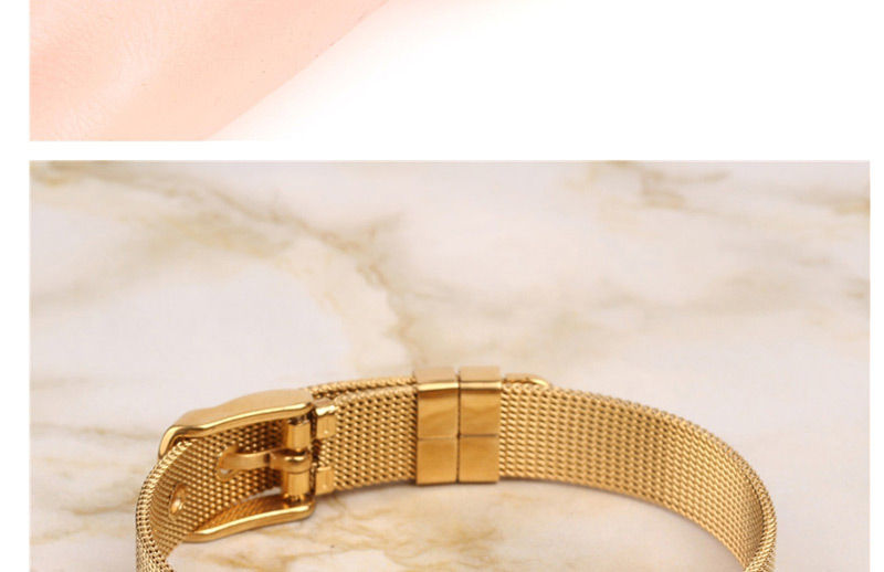 Fashion Gold Stainless Steel Mesh Strap With Long Eyelashes And Diamond Eye Bracelet,Bracelets