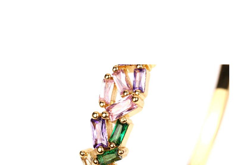 Fashion Gold Copper Plated Diamond-studded Open Bracelet,Bracelets