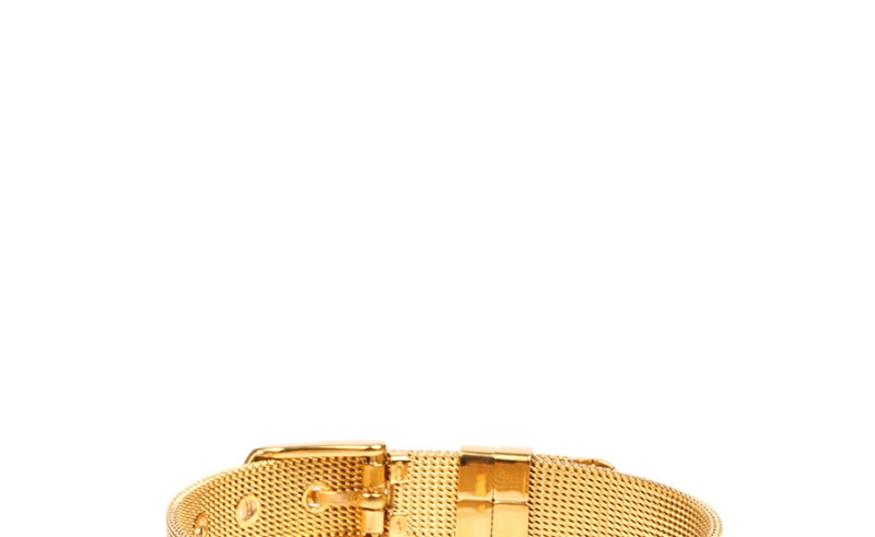 Fashion Gold Diamond Coco Stainless Steel Mesh Strap Bracelet,Bracelets