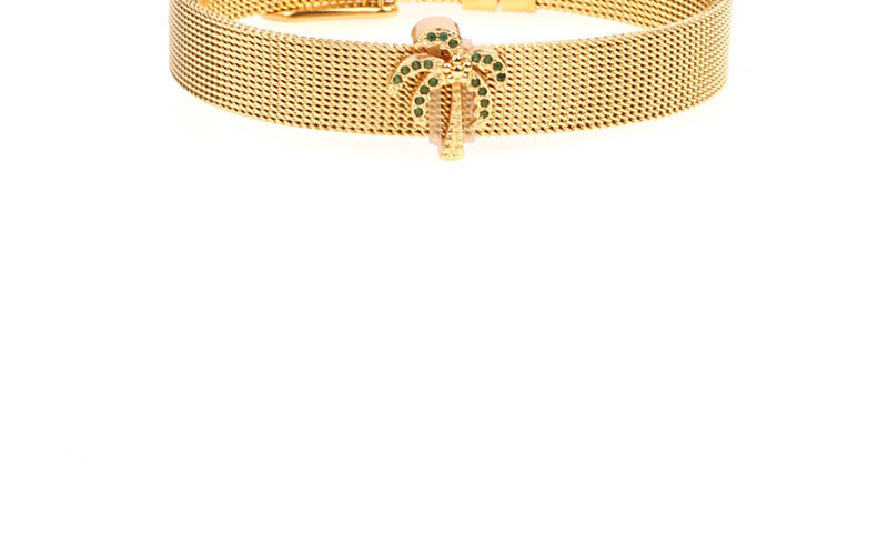 Fashion Gold Diamond Coco Stainless Steel Mesh Strap Bracelet,Bracelets