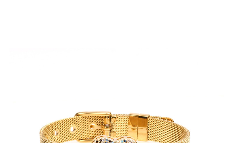 Fashion Gold Diamond Love Stainless Steel Strap Bracelet,Bracelets