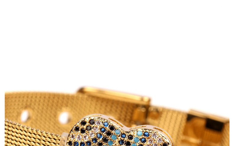 Fashion Gold Diamond Love Stainless Steel Strap Bracelet,Bracelets