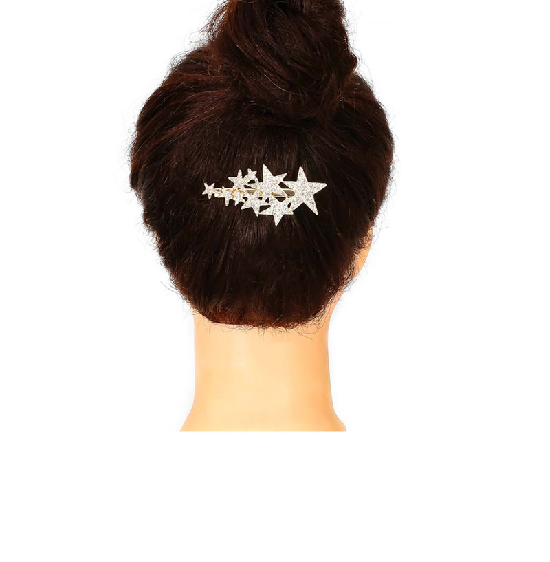 Fashion One Star Word Clip Silver Alloy Diamond-studded Star Hairpin,Hairpins
