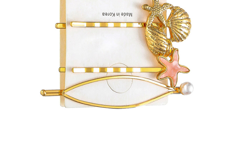 Fashion Starfish Set Alloy Conch Pearl Hairpin Set,Hairpins