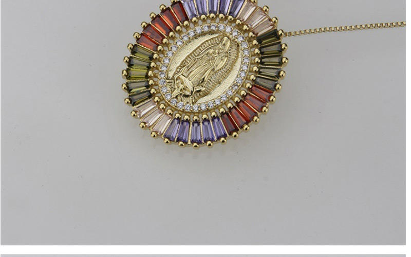 Fashion Gold Elliptical Virgin Copper Plated Micro Zircon Necklace,Necklaces