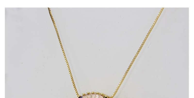Fashion P Gold Colorful English Alphabet Gold-plated Round Zircon Necklace,Necklaces