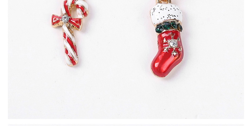 Fashion Red Christmas Shoes Crutch Asymmetrical Earrings,Drop Earrings