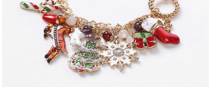 Fashion Gold Snowflake Drop Glaze Christmas Tree Santa Claus Bracelet,Fashion Bracelets