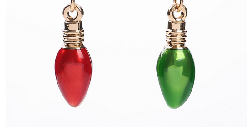 Fashion Traffic Light Christmas Tree Red Light Green Light Asymmetrical Earrings,Drop Earrings