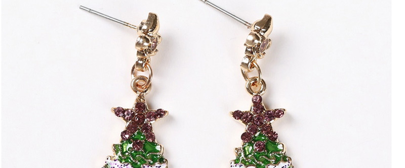 Fashion Green Christmas Tree Stud Earrings,Drop Earrings
