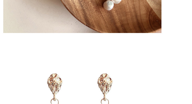 Fashion Gold  Silver Needle Metal Freshwater Pearl Irregular Earrings,Drop Earrings