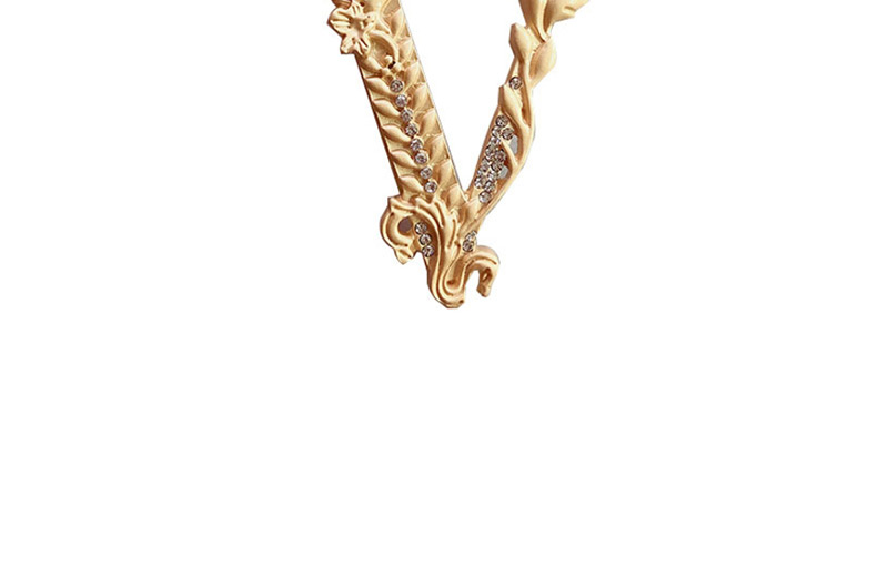 Fashion Gold V-shaped Rhinestone Hair Clip,Hairpins