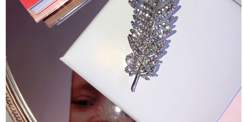 Fashion Ab Color Crystal Feather Rhinestone Clip,Hairpins