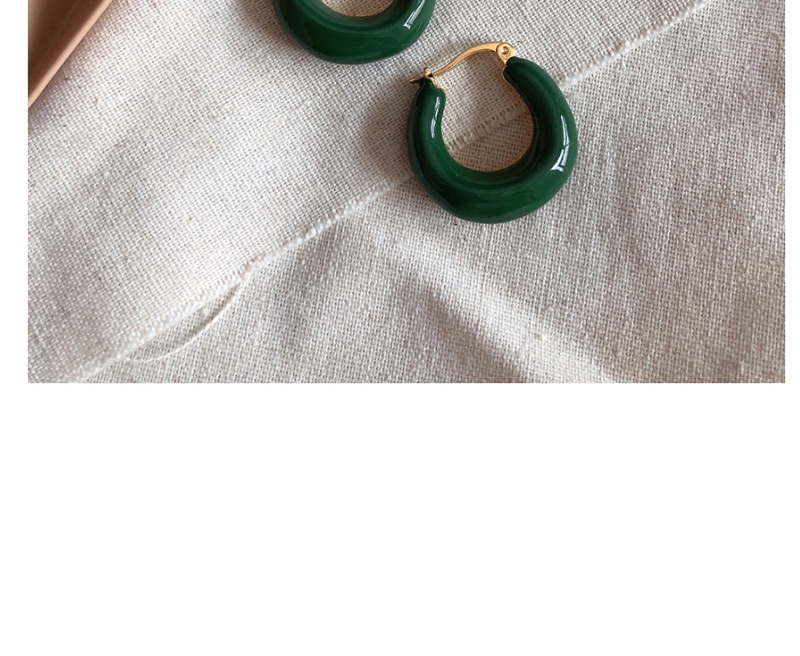 Fashion Green Drop Glaze Irregular Circle Earrings,Hoop Earrings