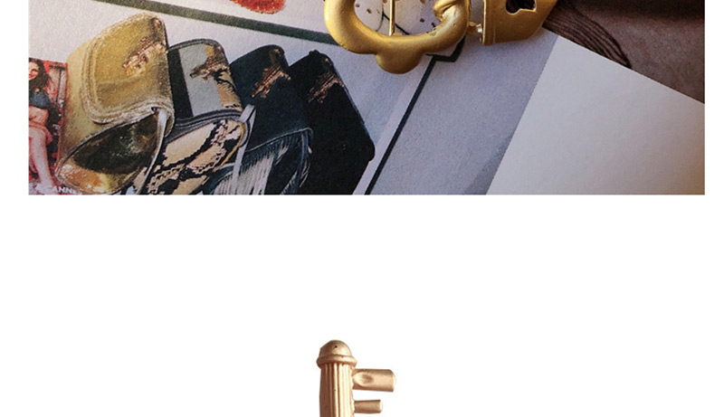 Fashion Chain Clause Geometric Lock Key Chain Brooch,Korean Brooches