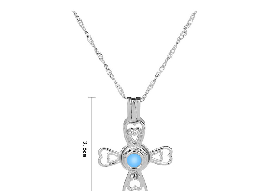 Fashion Sky Blue Cross Cross Luminous Necklace,Pendants