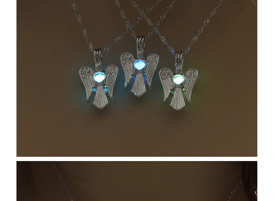 Fashion Blue Green Wings Owl Wings Luminous Beads Necklace,Pendants