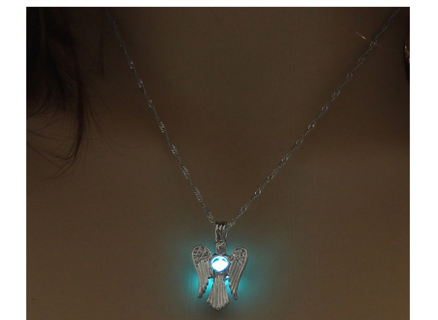 Fashion Sky Blue Wings Owl Wings Luminous Beads Necklace,Pendants