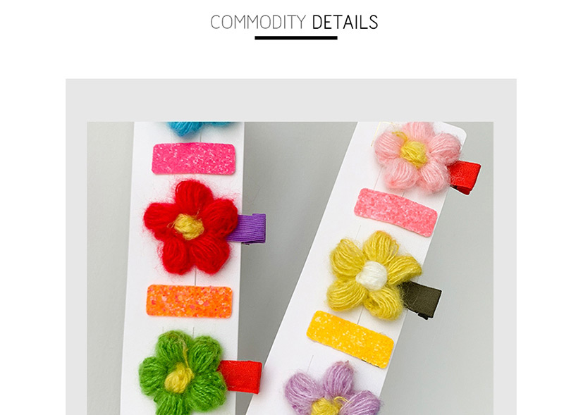 Fashion Light Color (set Of 3 Pairs) Wool Flower Duckbill Clip Set,Hairpins