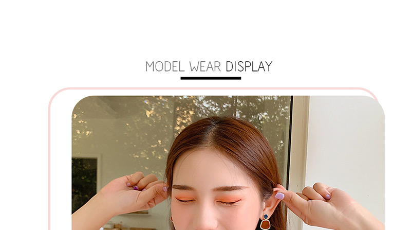 Fashion Orange Pale Pink Series Alloy Drop Oil Acrylic Stud Earrings,Drop Earrings