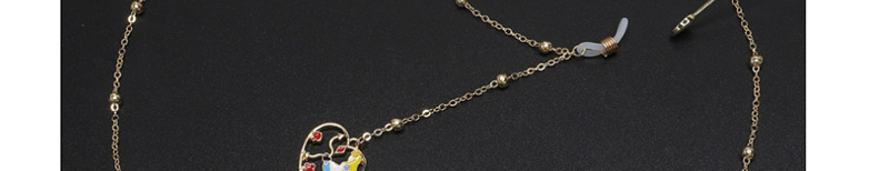 Fashion Gold Flower Girl Peach Heart Beaded Metal Glasses Chain,Sunglasses Chain