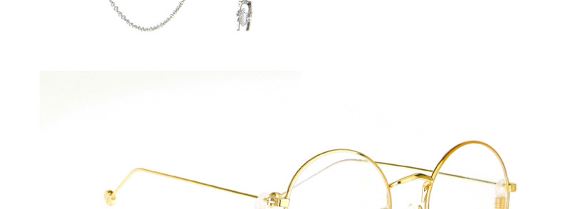 Fashion Gold Non-slip Metal Five-star Zircon Glasses Chain,Sunglasses Chain