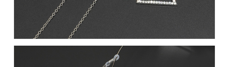 Fashion Silver Transparent Rhinestone Non-slip Triangle Glasses Chain,Sunglasses Chain