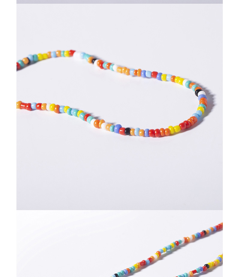 Fashion Color Geometric Beaded Beads Letter Love Necklace,Multi Strand Necklaces
