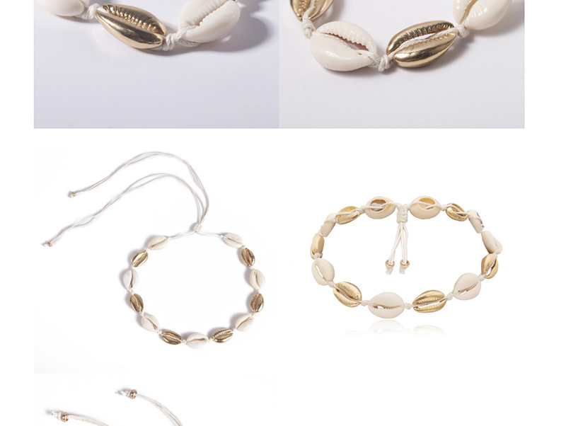 Fashion Necklace White K Alloy + Natural Shell Geometric Adjustable Shell Necklace,Bib Necklaces