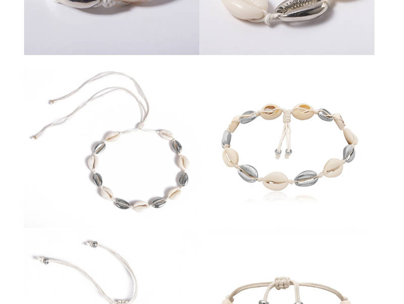 Fashion Necklace White K Alloy + Natural Shell Geometric Adjustable Shell Necklace,Bib Necklaces