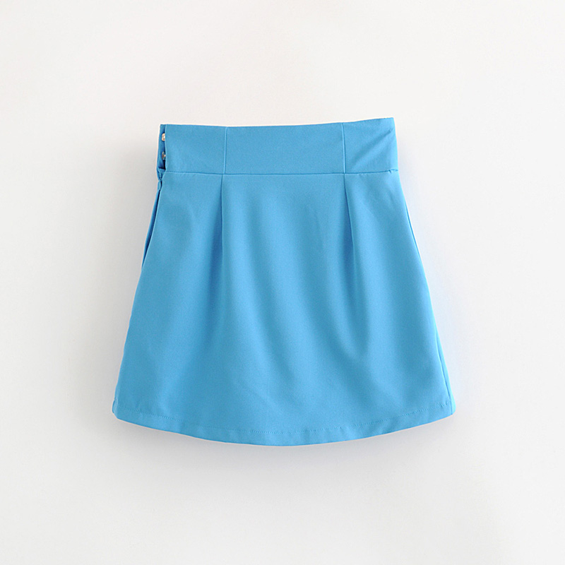Fashion Blue Irregular A Word Skirt,Skirts