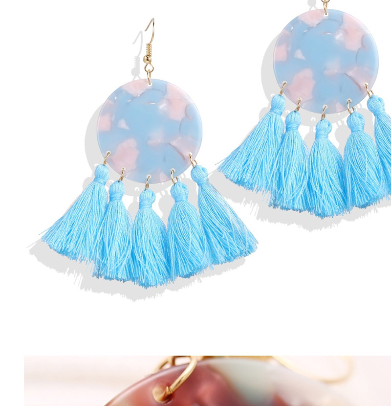 Fashion Blue Acrylic Tassel Earrings,Drop Earrings