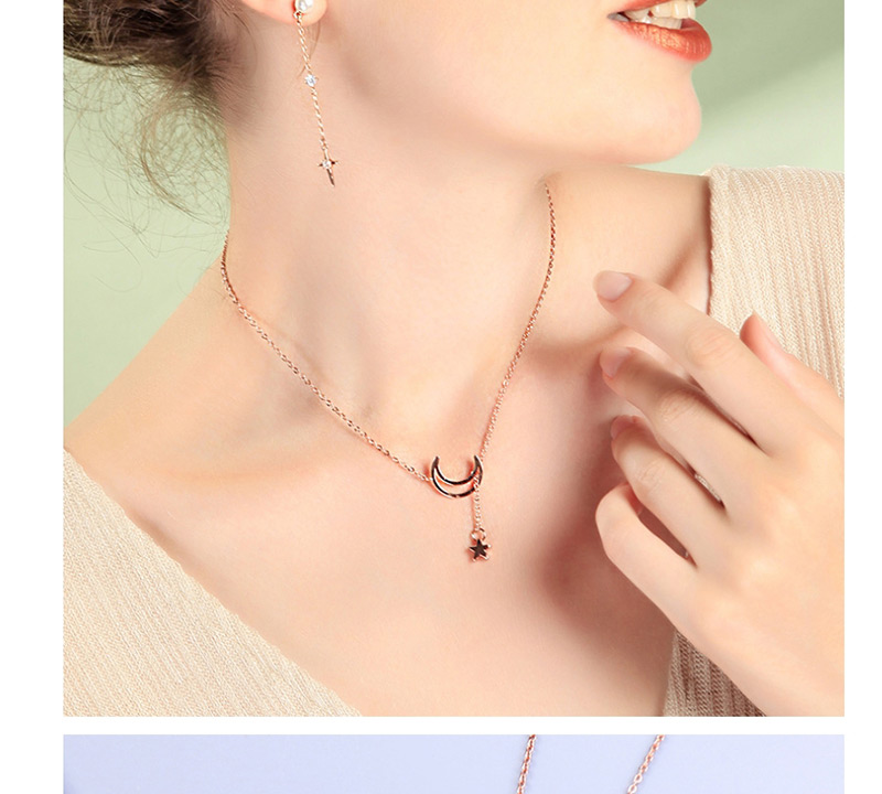 Fashion Gold Alloy Star Star Moon Necklace,Pendants