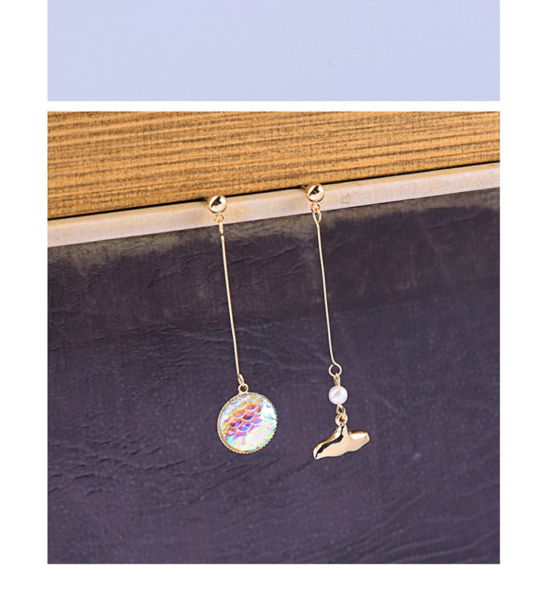 Fashion Silver Alloy Fishtail Fish Scale Sequin Earrings,Drop Earrings