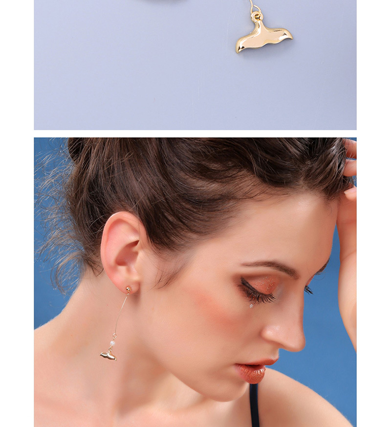 Fashion Silver Alloy Fishtail Fish Scale Sequin Earrings,Drop Earrings