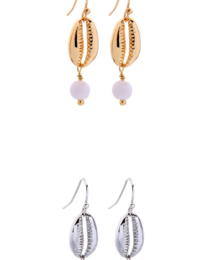 Fashion Pink Gold Shell Embossed Earrings,Drop Earrings
