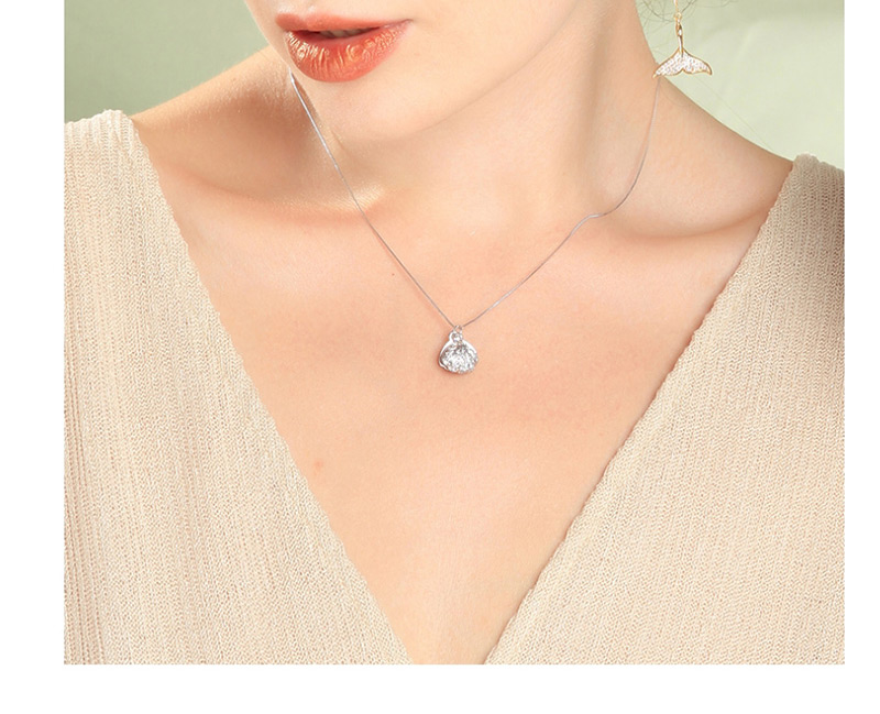 Fashion Silver Alloy Pearl Shell Necklace,Pendants