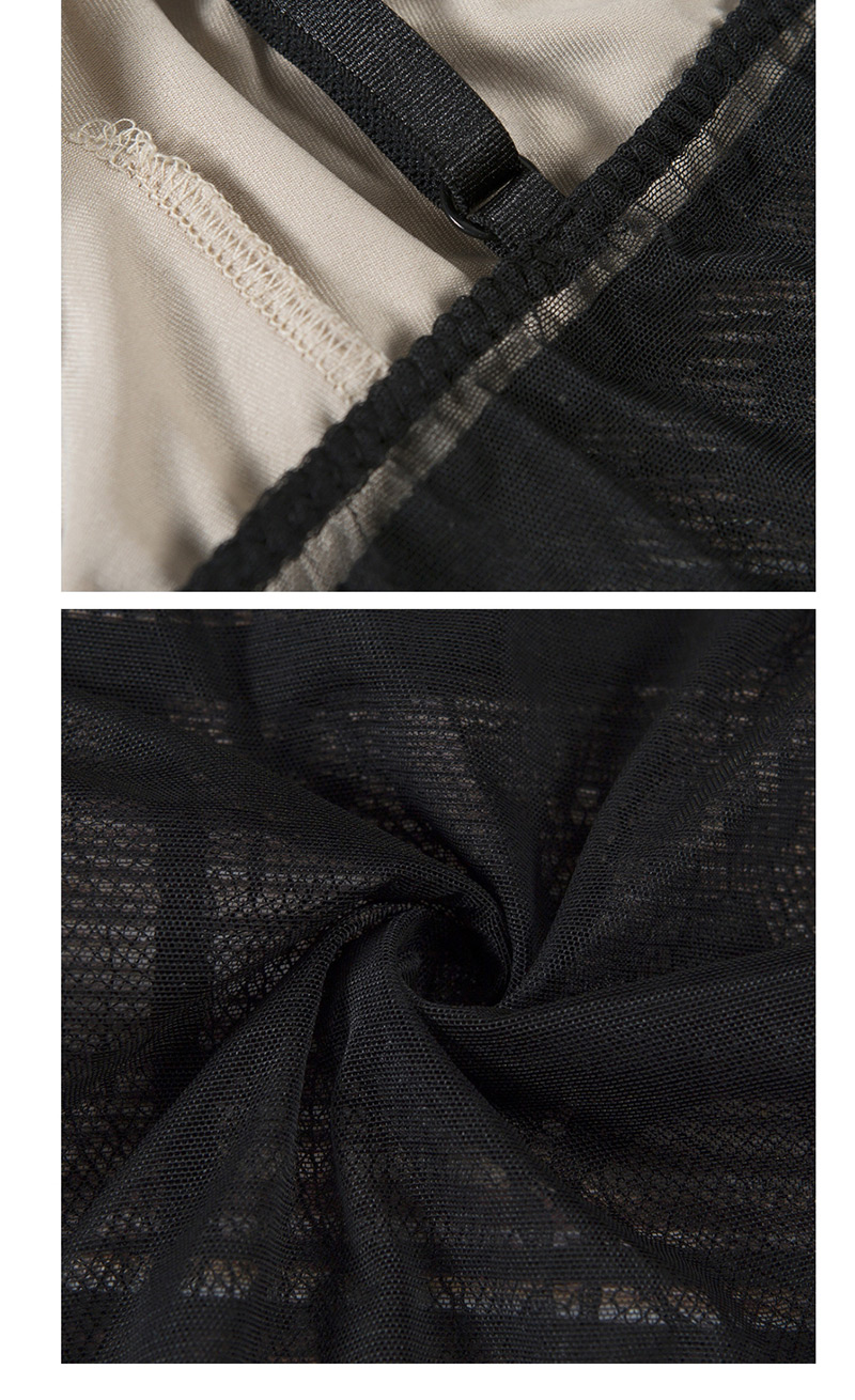 Fashion Black V-neck Lace Stitching Openwork Fun One-piece Underwear,SLEEPWEAR & UNDERWEAR