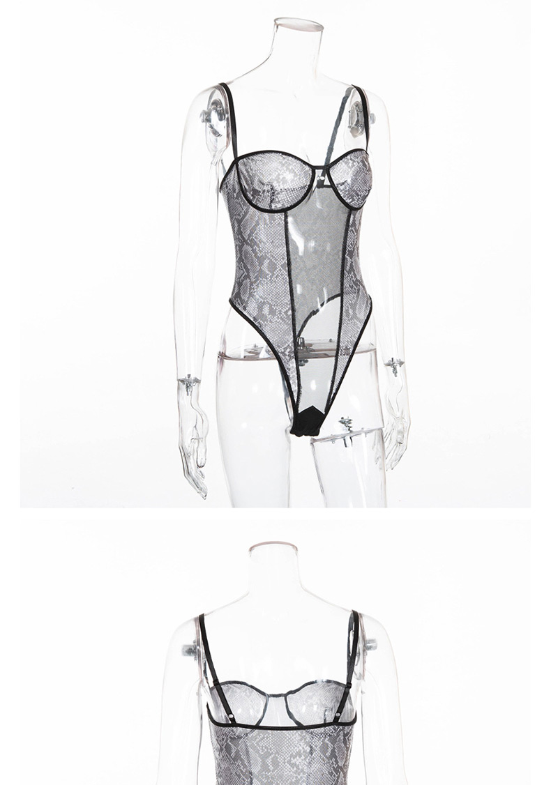 Fashion Black Snake-line Perspective Stitching Chest-chest Erotic Lingerie,SLEEPWEAR & UNDERWEAR
