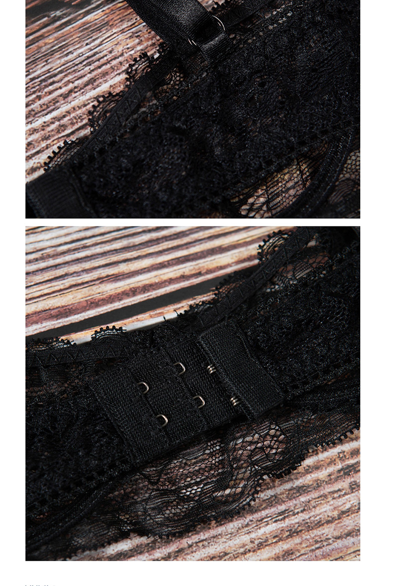 Fashion Black Thin Lace Hanging Neck Strapless Split Two-piece Suit,SLEEPWEAR & UNDERWEAR