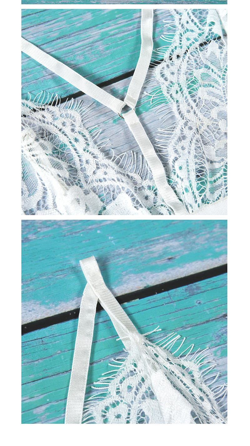 Fashion White Cross Lace Stitching Lingerie Set,SLEEPWEAR & UNDERWEAR