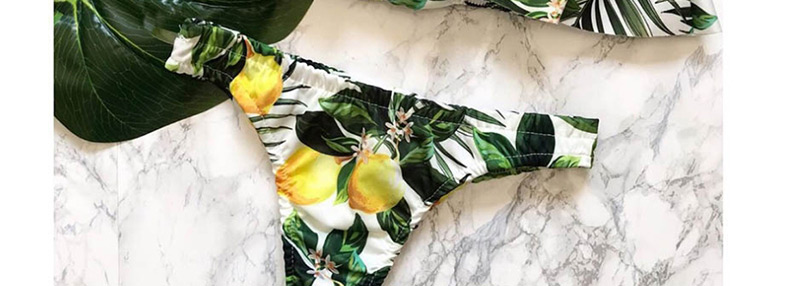 Fashion Green Leaves Ruffled Printed Bikini,Bikini Sets