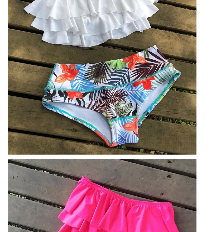 Fashion Powdered Powder Pants High Waist Multi-layer Ruffled Printed Bikini,Bikini Sets