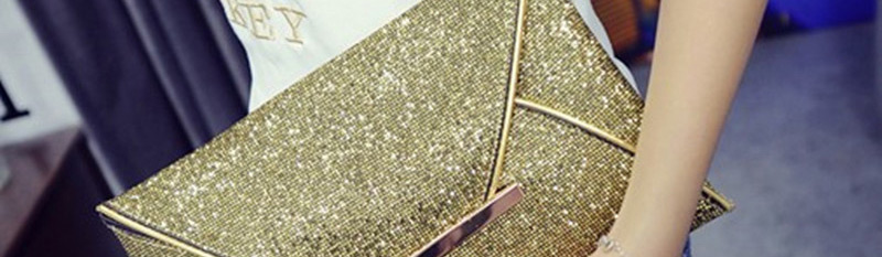 Fashion Gold Sequined Hand Holding File Bag,Handbags